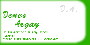 denes argay business card