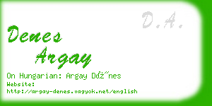 denes argay business card